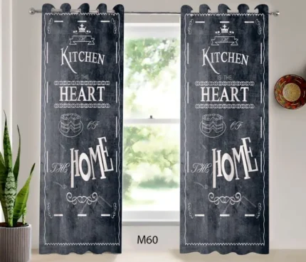 ست فرش و پرده پانچی آشپزخانه طرح نوشته