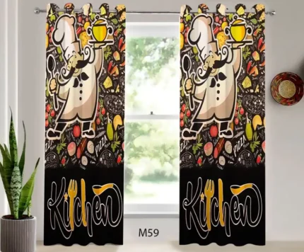 ست فرش و پرده پانچی آشپزخانه